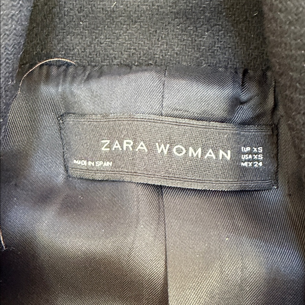 Zara pea coat dark navy blue  size XS​ - Picture 4 of 7